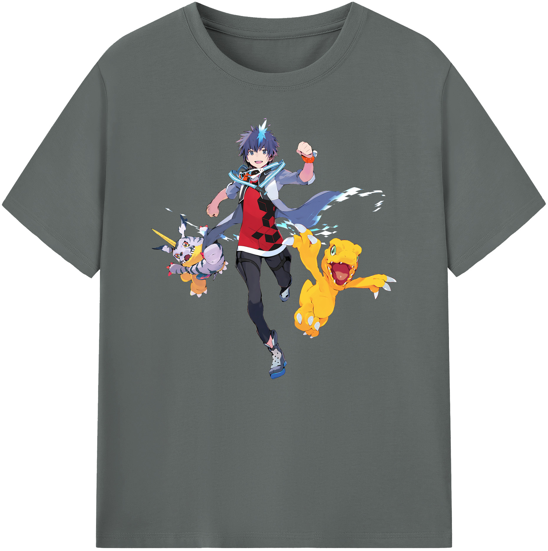 （画像用） Digimon デジタルモンスター/デジモン 綿100％ メンズ半袖Tシャツ｜肌触りやわらか＆通気性